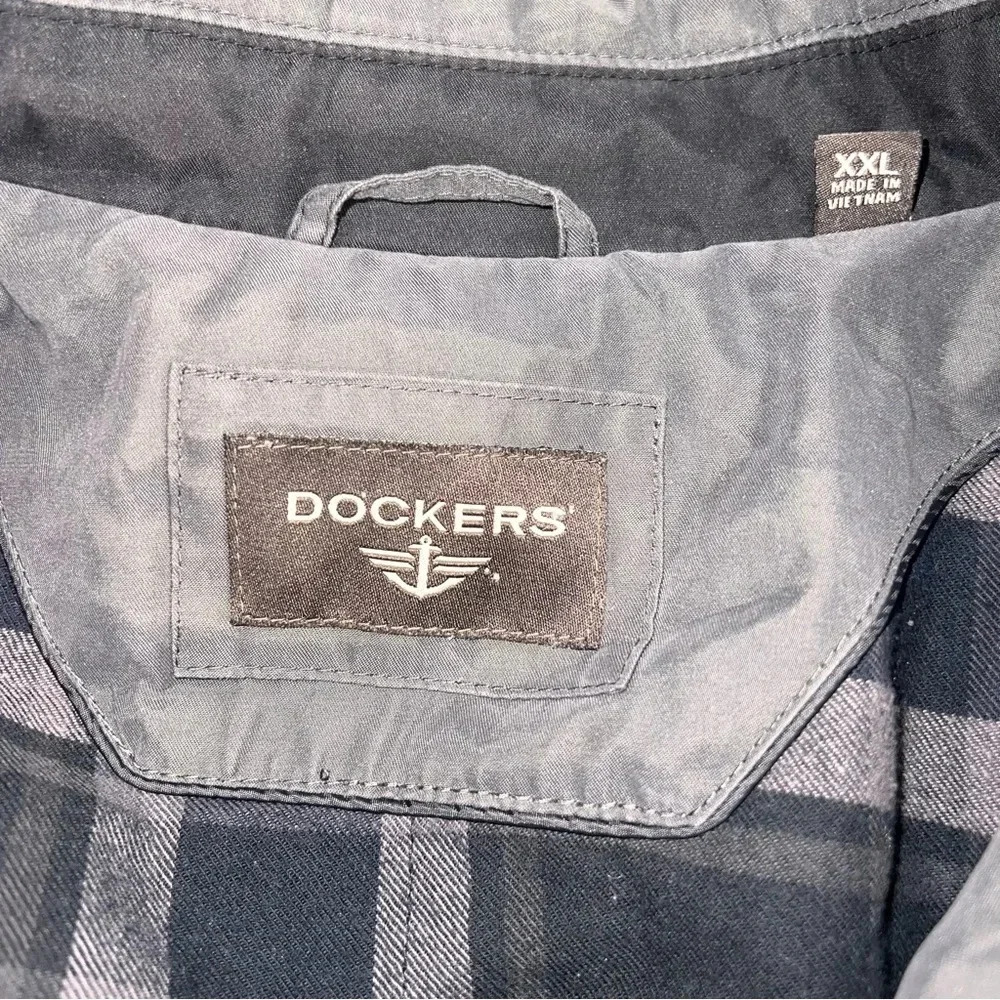 Dockers Iron Grey Men’s Jacket Size XXL Plaid Lined Zip Up‎ Front - Picture 6 of 14